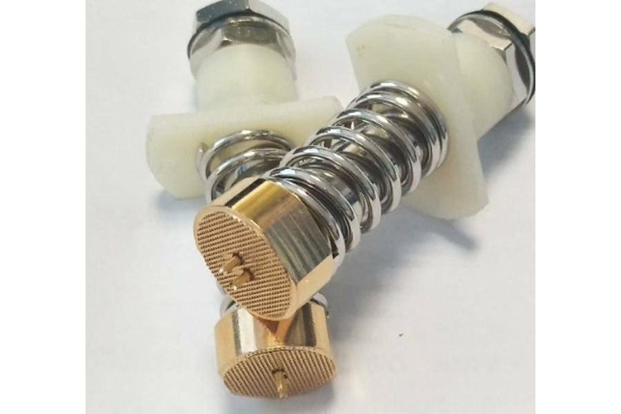 The probes of the battery inspection fixture The probes of the battery inspection fixture